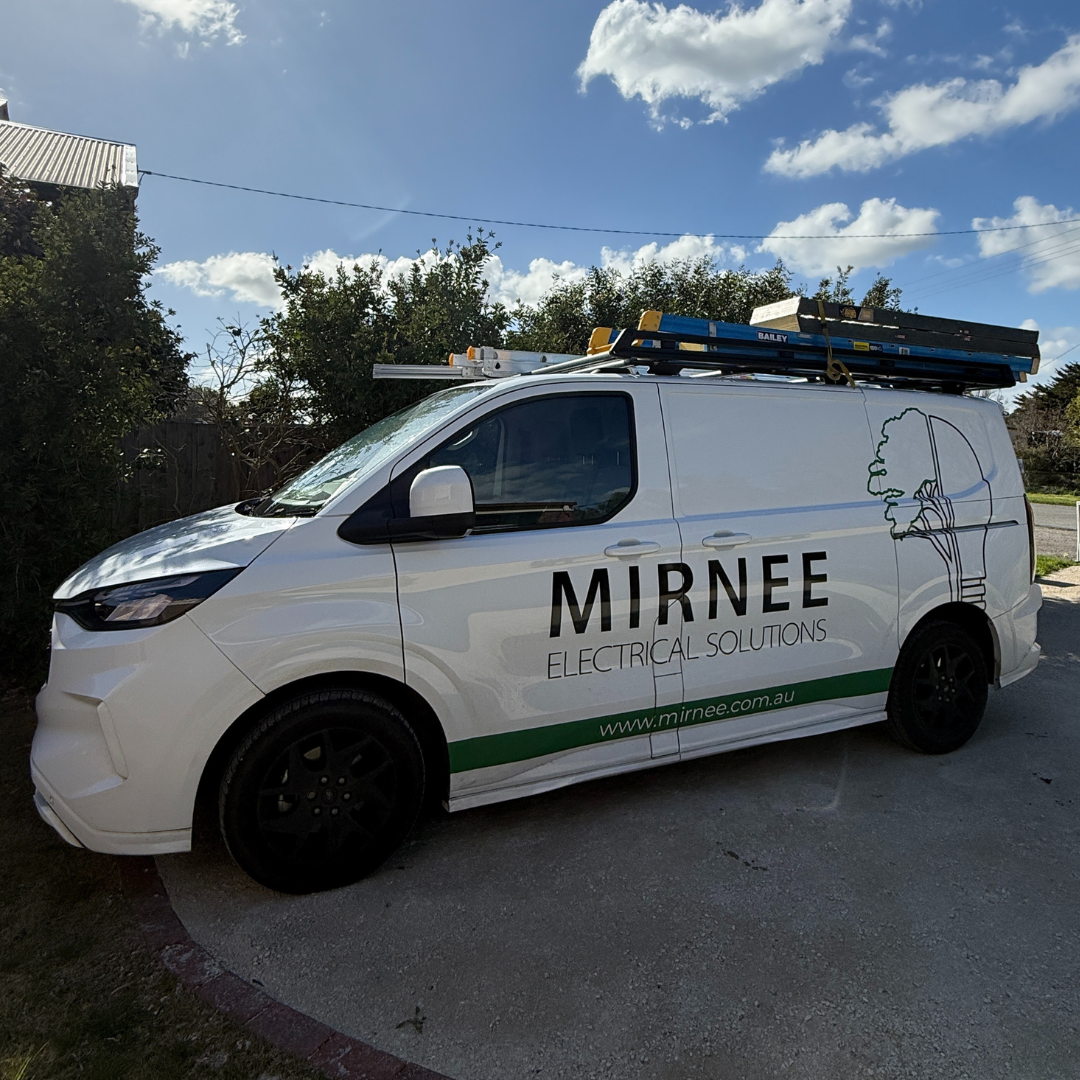 mirnee electrical solutions team with working vans. near geelong